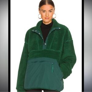 LPA Snap Front Pullover in Dark Green unisex